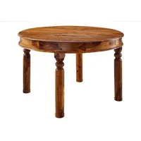 Massivmoebel24 Esstisch OXFORD (Massivholz, Massivholztisch), Esstisch rund Akazie 120x120x76 honig lackiert OXFORD #0332