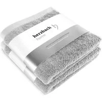 herzbach home Handtuch Set Pura 50x100 cm, (2-St), 550g/m², Premium-Qualität, 100% Baumwolle, einfarbig