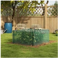 Outsunny Schädlingsschutznetz Insektenschutznetz 1,25 x 1,25 m Gartennetz mit Tür (Vogelschutznetz, 1 St., Pflanzenschutzzelt), für Garten, Balkon, Stahl, Grün