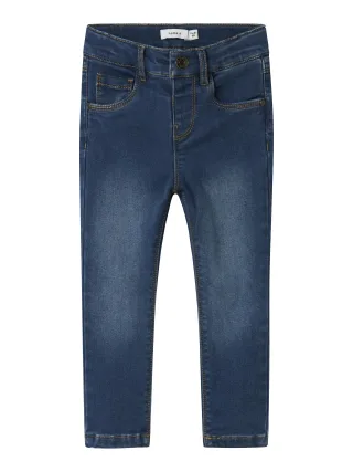 NAME IT - NMFSALLI SLIM FLEECE JEANS 9981-AN O Dark Blue Denim - Gr. - 104