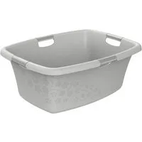 ROTHO Wäschekorb Flowers Wäschewanne 50l mit 4 Griffen, Kunststoff (PP), Belüftungslöcher in Blumenform ermöglichen Luftzirkulation