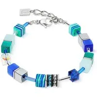 COEUR DE LION Armband Schmuck Edelstahl GeoCUBE® Duo Sparkling Ocean Würfelkette, Made in Germany - mit Swarovski® Kristall, Strassstein, Schmucksteinen