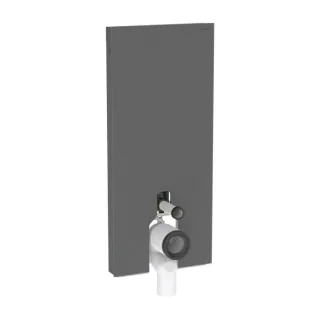 Geberit Monolith Stand-WC-Modul 131033CD5 Front schwarz, Seitenverkleidung schwarz / Aluminium gebürstet, Bauhöhe 114cm
