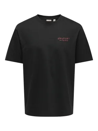 ONLY&SONS - ONSSPRITZ ITALY RLX SS TEE Jet Black - Gr. - S