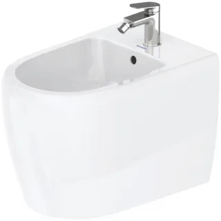 Duravit Collection One Stand Bidet 2263100000 39x60cm, mit Hahnloch, Überlauf, Hahnlochbank, weiß Hochglanz