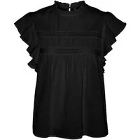 Vero Moda Kurzarmbluse VMTrine (1-tlg) Drapiert/gerafft