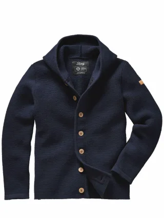 Liebling Herren Strickjacke Karl Georg Blau 100 % Schurwolle