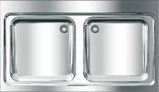 KWC Aquarotter Gewerbespüle, MAXIMA, Edelstahl, 2 Becken, 1200x432x700 mm, 2000057561 2000057561