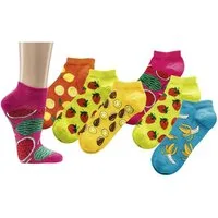TippTexx 24 Sneakersocken 6 Paar Damen Sneakersocken viele Motive kurze Socken für den Sommer (6 Paar) hochwertige gekämmte Baumwolle, handgekettelt