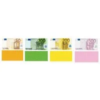 LYSCO Spielgeld Banknoten SET große Scheine (50,100,200,500 Euro) -75% des Originals, nach Vorschriften der EZB erstellt - auch einzeln bestellbar