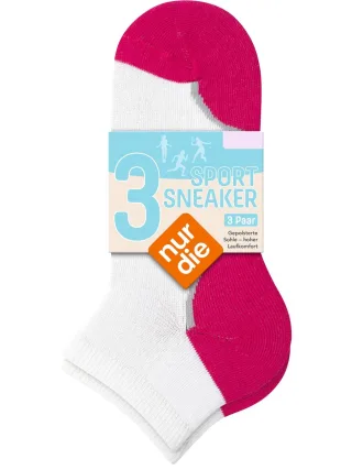 NUR DIE Damen Sport Sneaker Socken - 3er Pack
