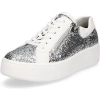 Waldläufer Waldläufer Damen Sneaker Nicky silber weiß Glitzer Sneaker