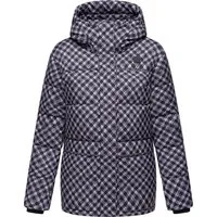 Ragwear Steppjacke Wikesh Print Wasserdichte Damen Winterjacke mit Hahnentritt-Muster