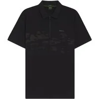 BOSS GREEN Poloshirt Globe Pattern mit Reißverschluss (1-tlg)