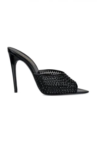 Saint Laurent Blonde Pantoletten Schwarz