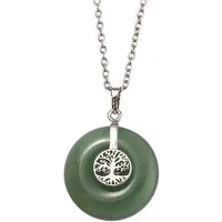 Firetti Kette mit Anhänger Schmuck Geschenk Halsschmuck Halskette Ankerkette Lebensbaum Edelstein, Made in Germany - mit Edelstein