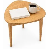HOOZ Beistelltisch Bambus Sofatisch Dreieck abgerundet Natur – Couchtisch 42 x 41,5 cm (Einzelartikel, 1-St., bestehend aus einem Kaffeetisch), Stilvoller Satztisch aus Bambus für Wohnzimmer und Schlafzimmer