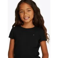 Tommy Hilfiger T-Shirt ESSENTIAL RIB TOP SS mit Logostickerei