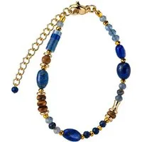 Impala Perlenarmband Armband mit Sodalith, Tigerauge und Aquamarin, Armband mit Edelsteinen