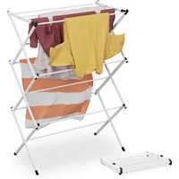 relaxdays Wäscheständer Turm-Wäscheständer klappbar, weiß
