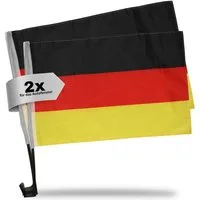 elasto Flagge 2er Set Autofahne Deutschland Fanartikel - Deutschland Fahne für WM, 4er Set, Deutschland Fanartikel, Weltmeisterschaft, WM Fanartikel