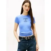Tommy Jeans Kurzarmshirt TJW SLIM TOMMY 85 RIB SS TEE in gerippter Struktur