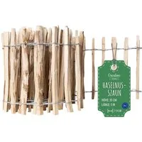 Creative Home Zaun Staketenzaun Haselnusszaun, Lattenabstand 7-9 cm, Gartenzaun Holz