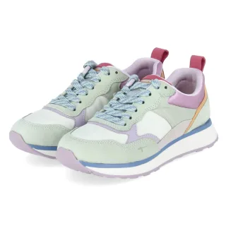Tamaris Low Sneaker - Gr. 37 - Grün - Synthetik, Leder & Textil