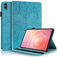 Wigento Tablet-Hülle Kunstleder für Samsung Galaxy Tab S11 Ultra Baum Design Blau, Baum Design Hülle mit Standfunktion und Kratzschutz