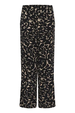 Casual Hose Regular fit Nature/Black Flower Print floral