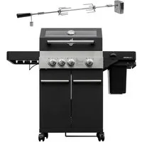 Feuergott Gasgrill FEUERGOTT Gas-Grillstation Hektor 3B-S inkl. Abdeckhaube + Drehspieß