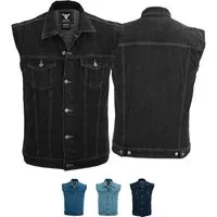 BULLDT Motorradweste BLD698 Jeansweste Biker Kutte Denimweste Bikerweste Motorradweste Weste
