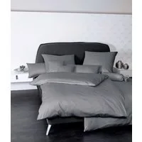 Janine Bettwäsche Colors, Mako-Satin, 2 teilig, feinfädige uni Bettwäsche für alle Jahreszeiten, Markenreißverschluss