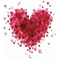 Ambiente Luxury Paper Products Papierserviette 20 Servietten Heart of Hearts red 33x33cm, (20 St)