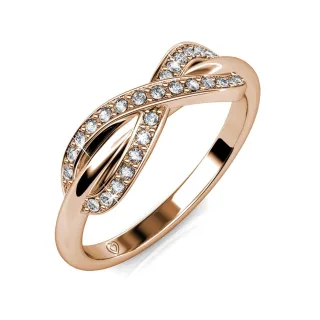 Trist Ring - Roségold und Kristall