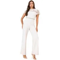 LIPSY Jumpsuit Lipsy Hybrid-Jumpsuit mit Spitze + Strass, Regular (1-tlg)