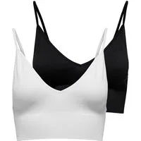 ONLY Bustier ONLVICKY – BH-Tops mit geripptem Detail im 2er-Pack (Packung, 2-tlg) figurbetont, modisch, Materialmix, Jersey, Spaghettiträger