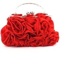 Zaewry Abendtasche Damen Abend-Clutch mit Blumenmuster aus Satin, Handtasche, mit abnehmbarem Schulterriemen für Hochzeit, Party und Abiball