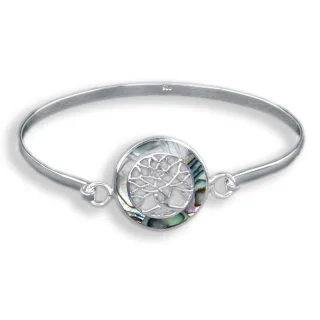 Lebensbaum Armreifen aus 925 Silber