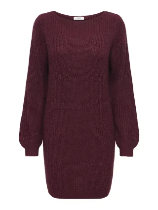 JDY - JDYWHITNEY MEGAN L/S BOAT DRESS KNT NOOS Cabernet - Gr. - S