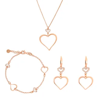 Orphelia 'Alfina' Damen-Set aus 925er Sterlingsilber: Kette + Armband + Ohrringe – Rosé SET-7383