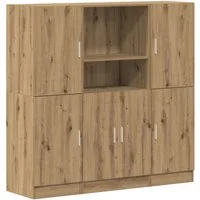 vidaXL Regal 3-tlg. Küchenschrank-Set Artisan-Eiche Holzwerkstoff, 1-tlg.