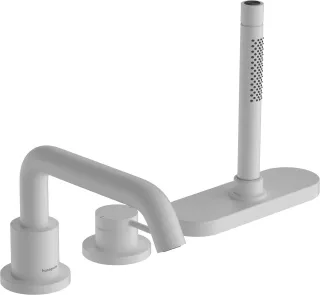 Hansgrohe 3-Loch Wannenrandmischer Tecturis S mit sBox, mattweiss, 73447700 73447700