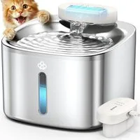 Purpurra Trinkbrunnen oneisall Kabellos, 3.5L Bewegungsmelder 60 Tage Akkusdauer/ 6er Filter