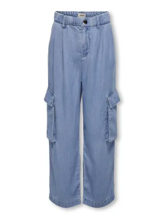 KIDS ONLY - KOGSAFARI CARGO WIDE DNM QYT Medium Blue Denim - Gr. - 158