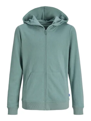 JACK&JONES - JJEBRADLEY SWEAT ZIP HOOD NOOS JNR Mineral Blue - Gr. - 176