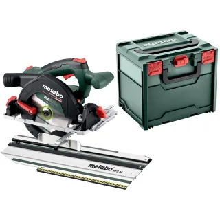 Metabo Akku-Handkreissäge KS 18 LTX 57 BL mit Kappschiene KFS 44 - metaBOX 340 - 691223000