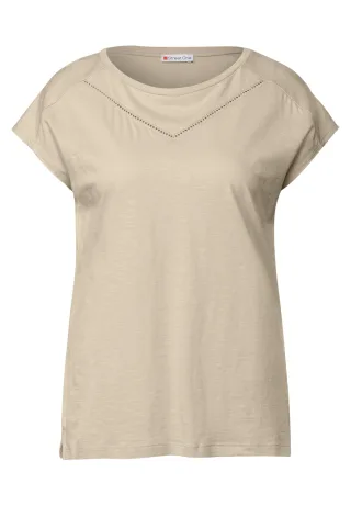 Street One - Shirt mit Dekotape coastal beige - Gr. - 36
