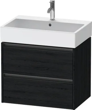 Duravit Ketho.2 Waschtischunterbau wandhängend Eiche Schwarz Matt 684x460x549 mm - K25276016160000 K25276016160000