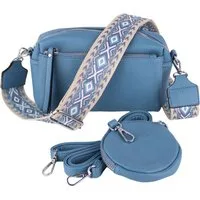 MIRROSI Umhängetasche Damen, Veganleder Crossbody Tasche Bag, Schultertasche (inkl. 1 Münzbeutel und 2 Wechselgurte, 19x14x8cm (BXHXT), gemusterten & verstellbaren Schulterriemen